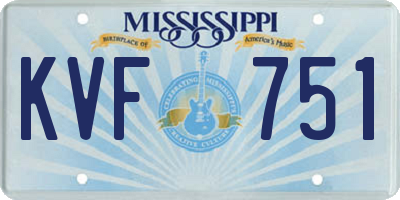 MS license plate KVF751