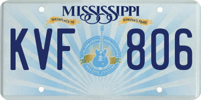 MS license plate KVF806