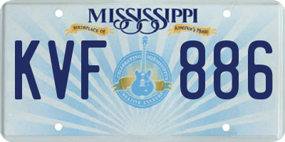 MS license plate KVF886