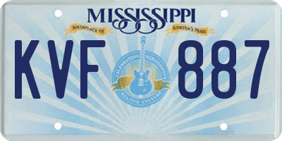 MS license plate KVF887