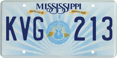 MS license plate KVG213