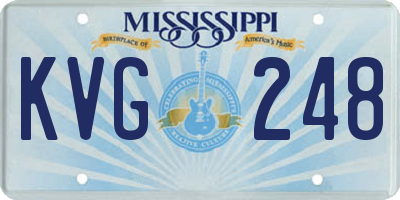MS license plate KVG248
