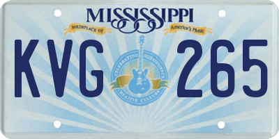 MS license plate KVG265