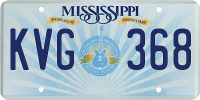 MS license plate KVG368