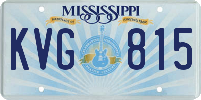 MS license plate KVG815