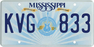 MS license plate KVG833
