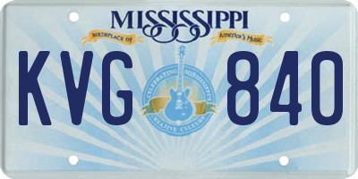 MS license plate KVG840