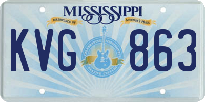 MS license plate KVG863