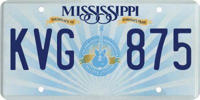 MS license plate KVG875
