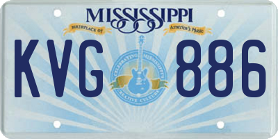 MS license plate KVG886