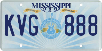 MS license plate KVG888