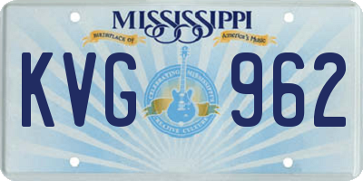 MS license plate KVG962