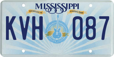 MS license plate KVH087