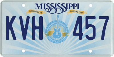 MS license plate KVH457