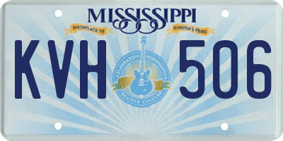 MS license plate KVH506
