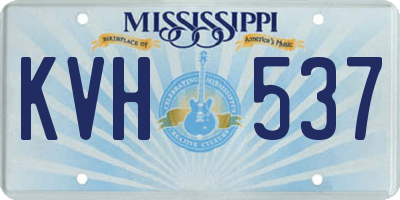 MS license plate KVH537