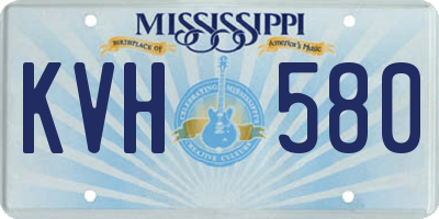 MS license plate KVH580