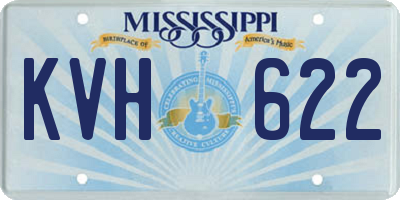 MS license plate KVH622
