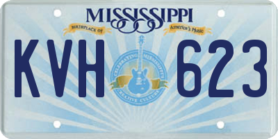 MS license plate KVH623