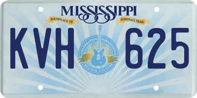 MS license plate KVH625
