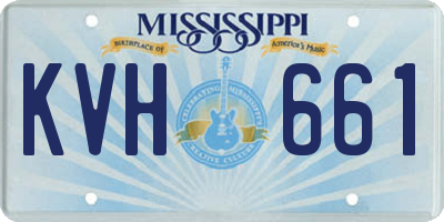MS license plate KVH661