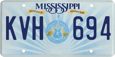 MS license plate KVH694