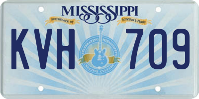 MS license plate KVH709