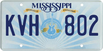 MS license plate KVH802