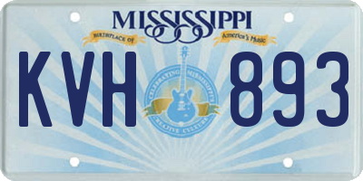 MS license plate KVH893