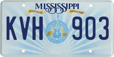 MS license plate KVH903