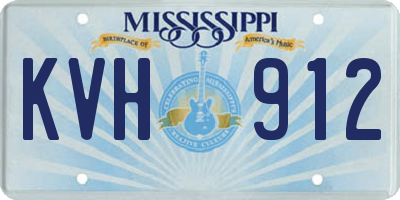MS license plate KVH912