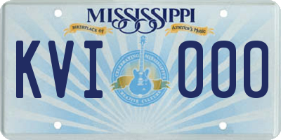 MS license plate KVI000