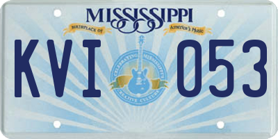 MS license plate KVI053