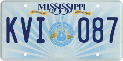 MS license plate KVI087
