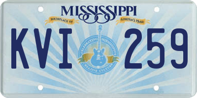 MS license plate KVI259