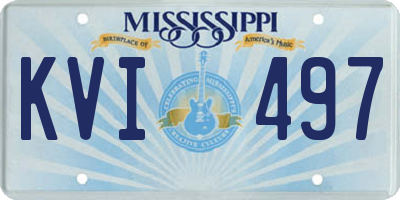 MS license plate KVI497