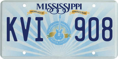 MS license plate KVI908