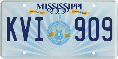 MS license plate KVI909