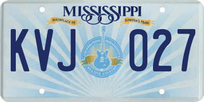 MS license plate KVJ027