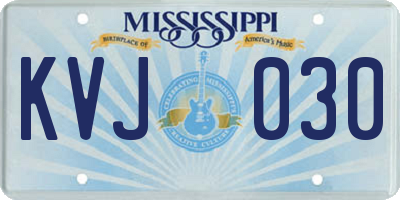MS license plate KVJ030