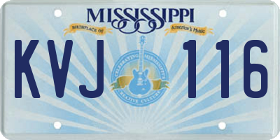 MS license plate KVJ116