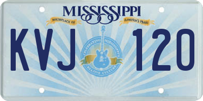 MS license plate KVJ120