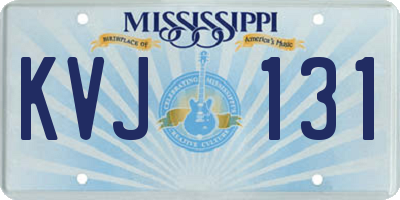 MS license plate KVJ131