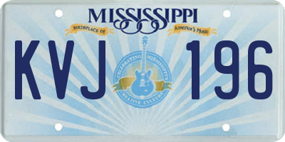 MS license plate KVJ196
