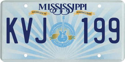 MS license plate KVJ199