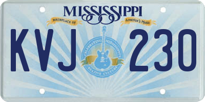 MS license plate KVJ230
