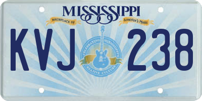 MS license plate KVJ238