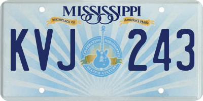 MS license plate KVJ243