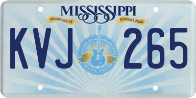 MS license plate KVJ265