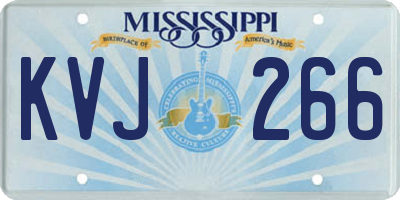 MS license plate KVJ266
